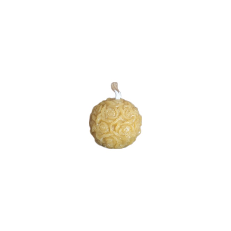 Mini vela de cera de abeja con forma de flores.